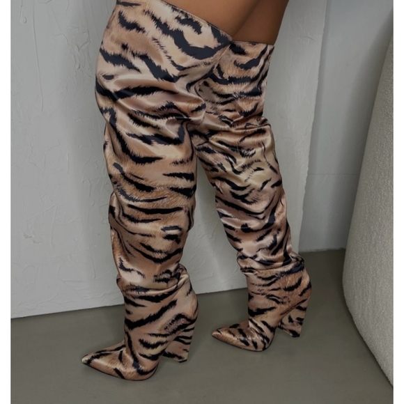 Khaiti Tiger Print Slouchy Boot - Picture 5 of 7